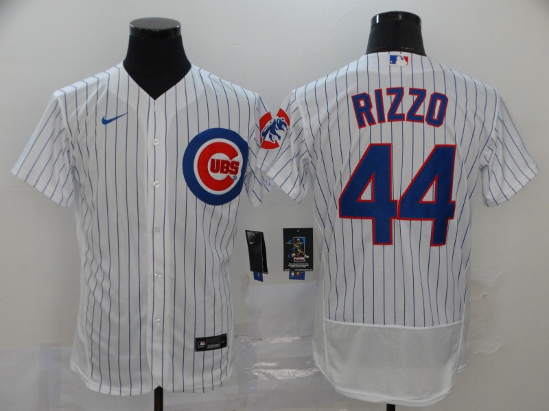 Men Chicago Cubs #44 Rizzo White Elite Nike MLB Jerseys